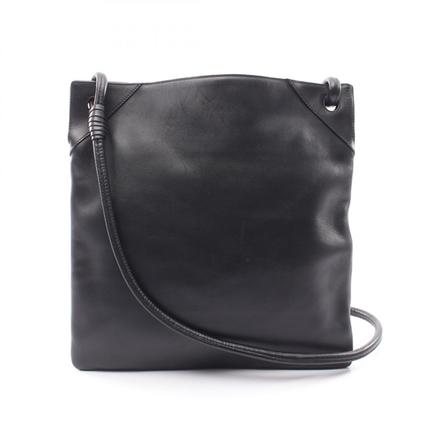 BOTTEGA VENETA Crossbody Shoulder Bag leather Black Used Women