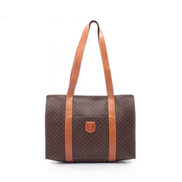 CELINE Macadam Tote Bag canvas leather Brown Used Women