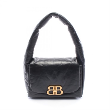 BALENCIAGA Monaco Sling Shoulder Handbag 787896 leather Black GHW Used Women