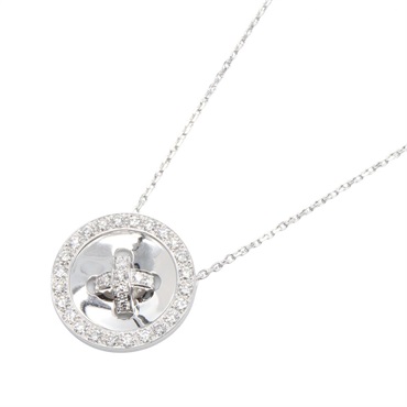 Van Cleef & Arpels Boutonniere Diamond Necklace Pendant 18KWG Gold Used Women