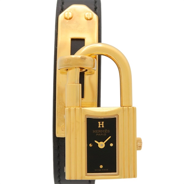 HERMES Kelly watch Wrist Watch KE1.201 Quartz Gold Plated Leather Used Women