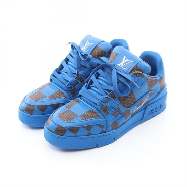 LOUIS VUITTON LV Trainer Line Damier Pop sneakers canvas leather Blue #5.5 mens