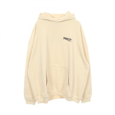 BALENCIAGA Logo Embroidery Hoodie Sweatshirt #XXS 620793 cotton Beige Used mens