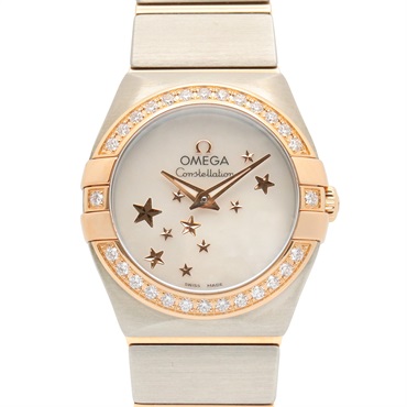 OMEGA Constellation Star Blue Diamond Watch 123.25.24.60.05.002 Quartz K18PG SS