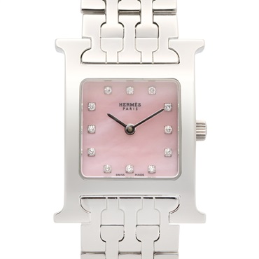 HERMES H watch Wrist Watch HH1.210 Quartz Stainless Steel diamond Used Women