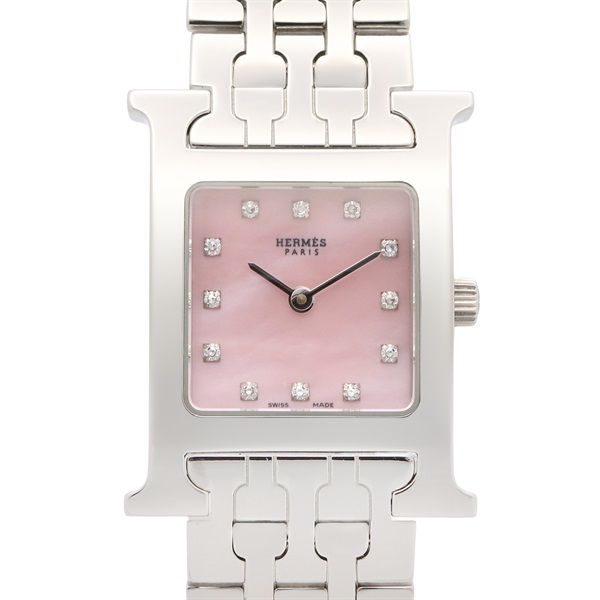 HERMES H watch Wrist Watch HH1.210 Quartz Stainless Steel diamond Used Women
