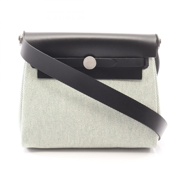 HERMES Herbag Zip Mini Shoulder crossbody Bag K Toile H Hunter vert moyen BK SHW