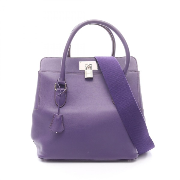 HERMES Toolbox 26 shoulder Handbag T Swift leather Ultraviolet Used Women SHW
