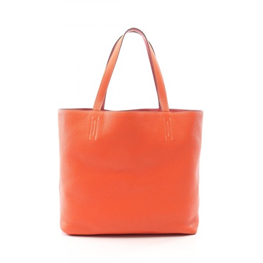 HERMES Double Sense 45 Reversible Tote Bag A Taurillon Clemence Rouge casaque