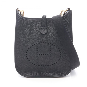 HERMES Evelyne TPM Amazon Shoulder crossbody Bag K Taurillon Clemence Black GHW