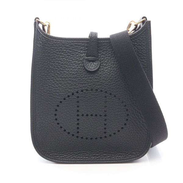 HERMES Evelyne TPM Amazon Shoulder crossbody Bag K Taurillon Clemence Black GHW