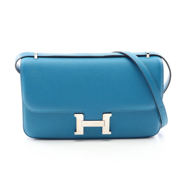 HERMES Constance 3 Elan Shoulder crossbody Bag Epsom leather Blue Used SHW R