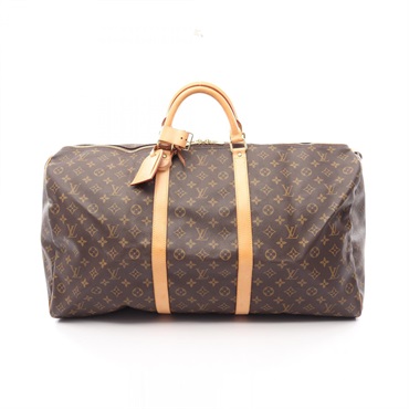 LOUIS VUITTON Keepall 60 travel hand bag M41422 Monogram leather Brown Used LV