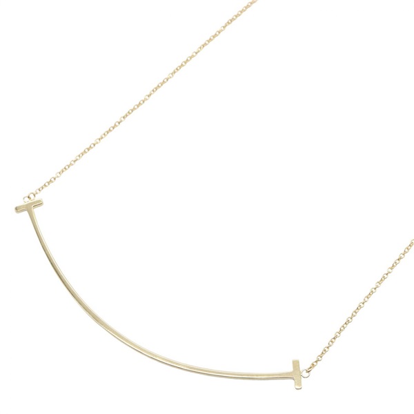 TIFFANY＆CO T Smile Large Necklace Pendant 18KYG Yellow Gold Used Women