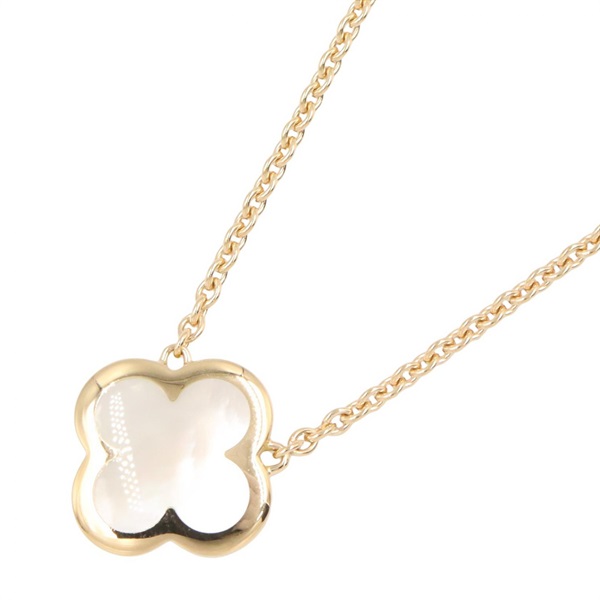 Van Cleef & Arpels Pure Alhambra Malachite Mother of Pearl Necklace 18KYG Women