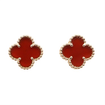 Van Cleef & Arpels Sweet Alhambra Pierced earrings 18KPG Gold Carnelian Used