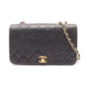CHANEL Full flap Matelasse chian crossbody Shoulder Bag A02500 Lambskin BK GHW