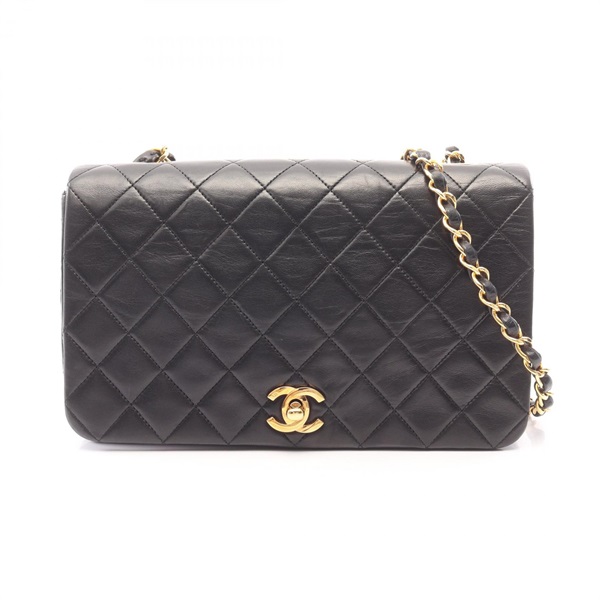 CHANEL Full flap Matelasse chian crossbody Shoulder Bag A02500 Lambskin BK GHW