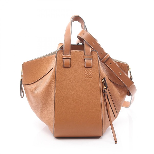 LOEWE HAMMOCK SMALL shoulder Handbag leather Brown Used Women