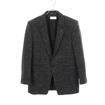 SAINT LAURENT PARIS Allover print tailored Jacket 660071 wool Gray Used mens #48