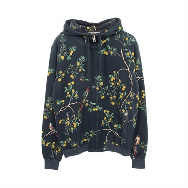 DOLCE & GABBANA Bird print Hoodie G9FX4T cotton Navy Multicolor #48 Used mens
