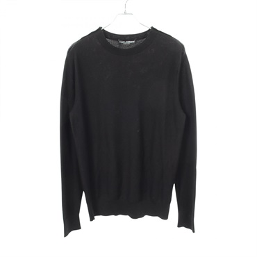 DOLCE & GABBANA Shoulder button knit GZ571T silk cotton Black #50 Used mens