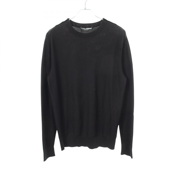 DOLCE & GABBANA Shoulder button knit GZ571T silk cotton Black #50 Used mens