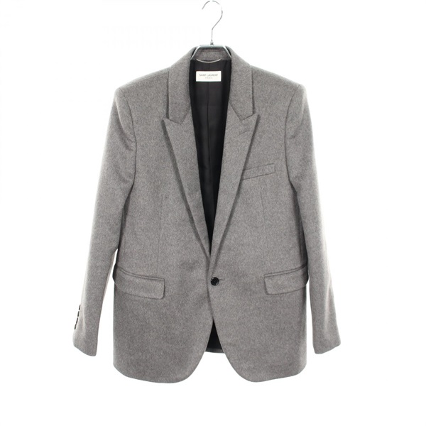 SAINT LAURENT PARIS Tailored jacket Blazer 612696 wool Gray Used mens #48