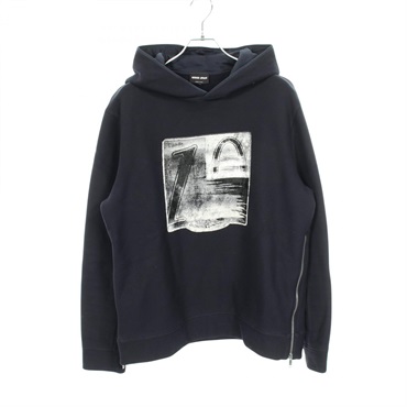 GIORGIO ARMANI Flocky Hoodie 6GSM60 cotton Navy #50 Used mens
