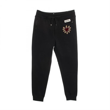 DOLCE & GABBANA Heart emblem Pants GY7PAZ cotton Black #48 Used mens