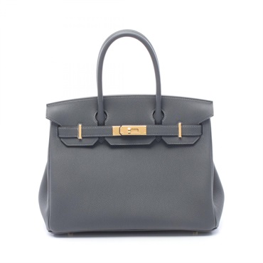 HERMES Birkin 30 Handbag G Togo leather GHW Gris misty Used Women