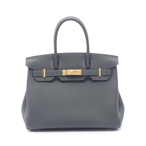 HERMES Birkin 30 Handbag G Togo leather GHW Gris misty Used Women