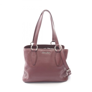 Miu Miu VITTELO PHENIX 2WAY Tote Shoulder Bag RR2014 leather Bordeaux Used Women