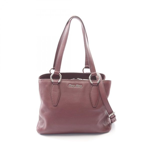 Miu Miu VITTELO PHENIX 2WAY Tote Shoulder Bag RR2014 leather Bordeaux Used Women