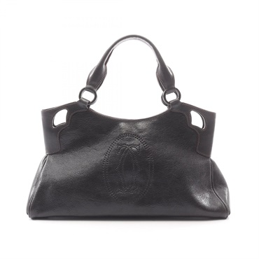 CARTIER Marcello de Cartier SM Handbag leather Black Used Women
