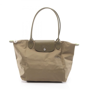 Longchamp Le Pliage Green M Tote shoulder Bag L2605919M04 canvas leather Khaki