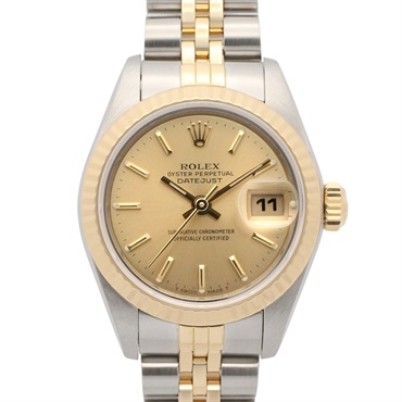 ROLEX Datejust No.98 Wrist Watch 69173 Automatic 18KYG Yellow Gold SS Used Women