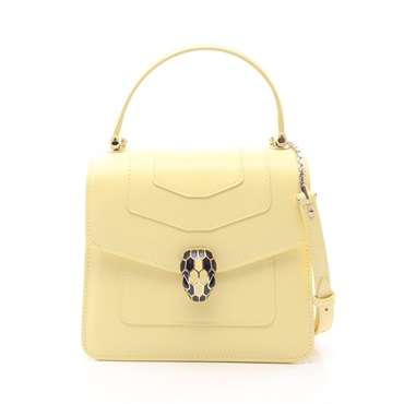 BVLGARI Serpenti Forever 2WAY Shoulder Handbag leather Yellow Used Women