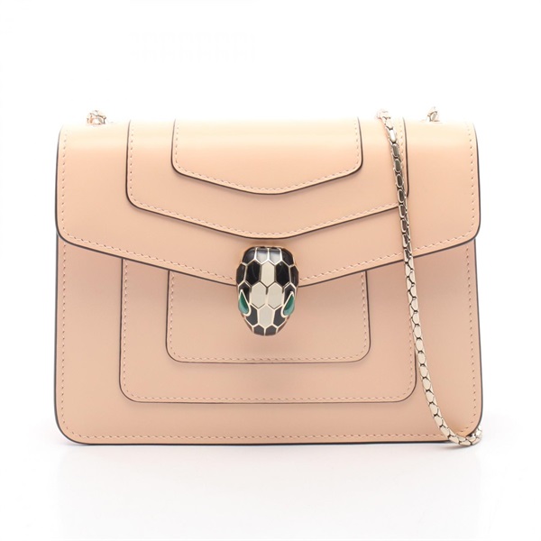 BVLGARI Serpenti Forever Chain Shoulder Bag leather Pink Used Women