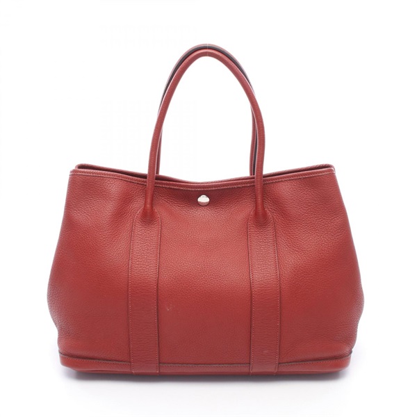HERMES Garden Party PM Tote Handbag Negonda leather Rouge garance SHW Used M