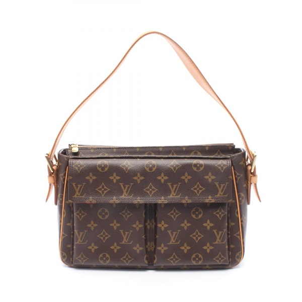 LOUIS VUITTON Vivacite GM Shoulder Bag M51163 canvas leather Brown Used Women