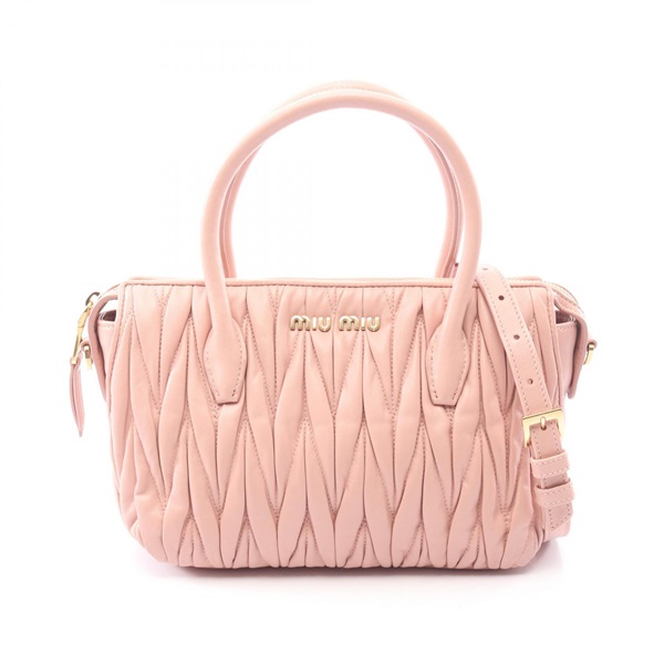 Miu Miu Materasse 2WAY Handbag 5BB020 leather Pink Used Women