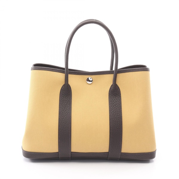 HERMES Garden party TPM Tote hand Bag 069573CK Toile Military Negonda Ginger SHW