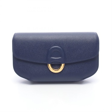 HERMES Cherche Midi Business clutch bag Epsom leather Blue saphir Used Women GHW