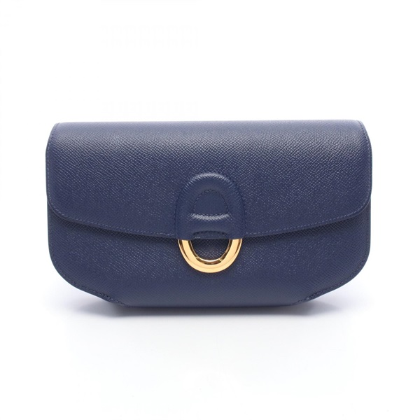 HERMES Cherche Midi Business clutch bag Epsom leather Blue saphir Used Women GHW