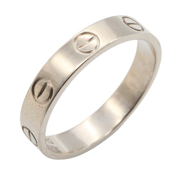 CARTIER Mini Love Ring 18KWG White Gold Used Unisex US size 5.75 #52