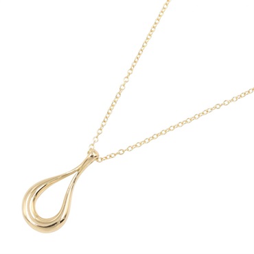 TIFFANY＆CO Teardrop Open Necklace Pendant 18KYG Yellow Gold Used Women