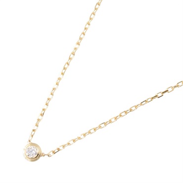 CARTIER d'Amour SM Diamond Necklace Pendant 18KYG Yellow Gold Clear Used Women