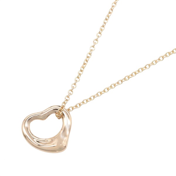 TIFFANY＆CO Open Heart Mini Necklace Pendant 18KRG Pink Rose Gold Used Women