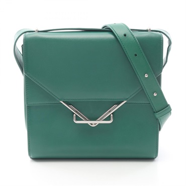BOTTEGA VENETA The clip Crossbody Shoulder Bag 652391 leather Green Used Women